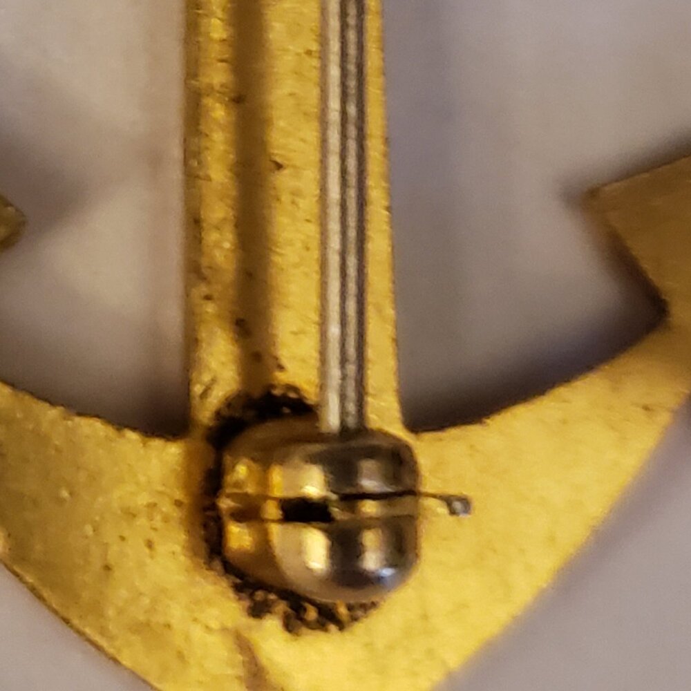 Vintage 1/20 10KT GF Gold-Filled Ship Anchor Pin Brooch Military Style Nautical - Picture 8 of 10